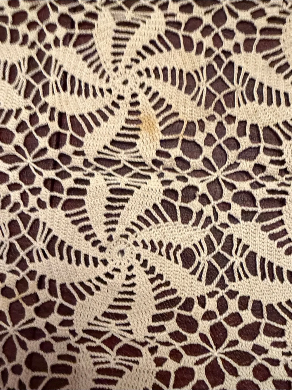 Vintage Tan/cream lace table cloth approx 88x62 inches